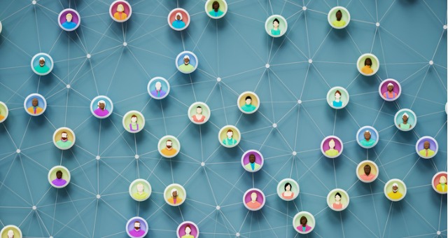 Social network of icon heads